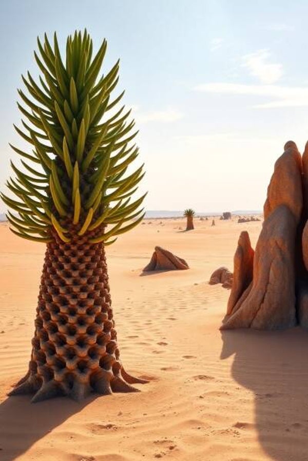 Gouden Woestijnpalm – Magische Wanddecoratie met Woestijnboom