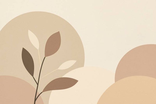 Zandlicht – Aardebloem, abstract bloem schilderij met linnenstructuur