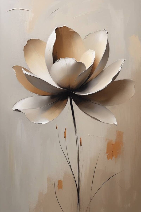 Zijlicht – abstract bloem schilderij met verfstructuur