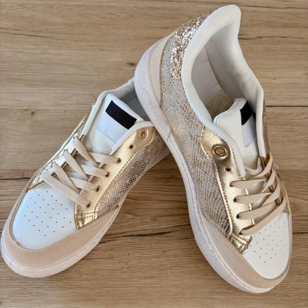 Chaussures paillettes doré