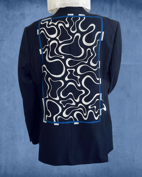 CHECKED BLAZER DARK BLUE - SIZE M/L