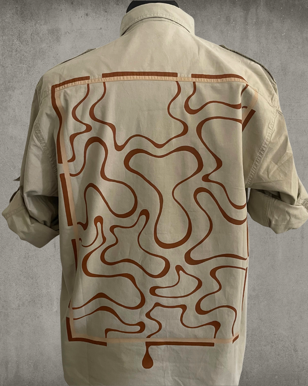 BEIGE COTTON BUTTON UP - SIZE S