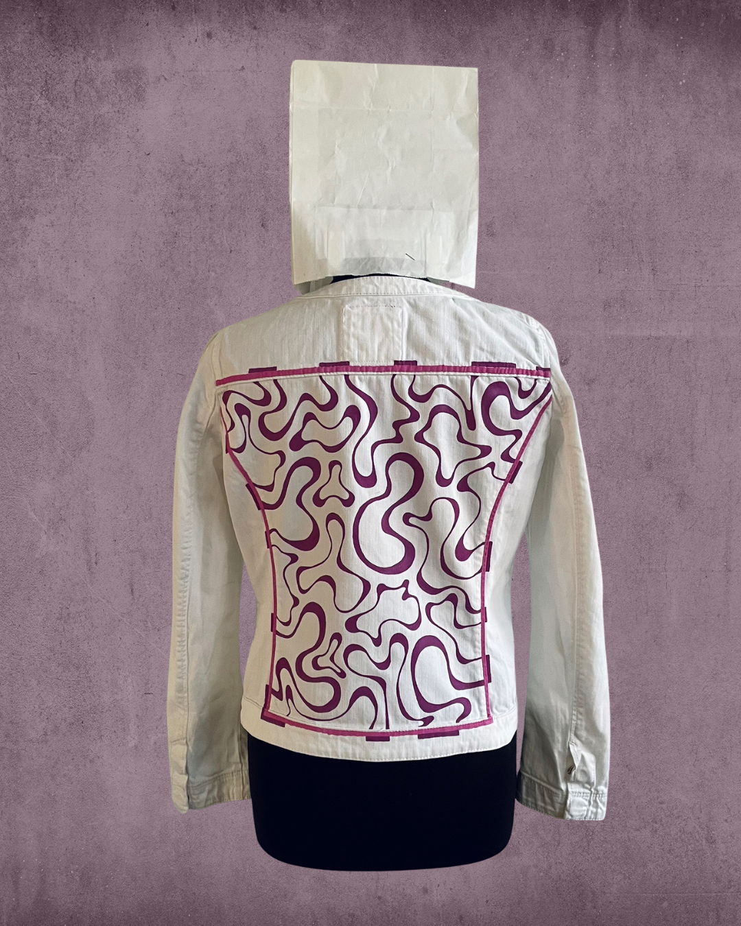 WHITE DENIM JACKET - SIZE M