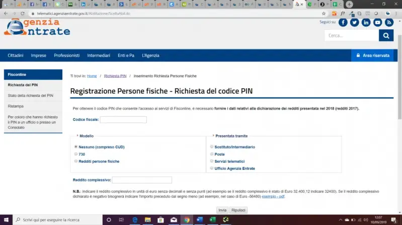 Portale FiscoOnline Agenzia delle Entrate