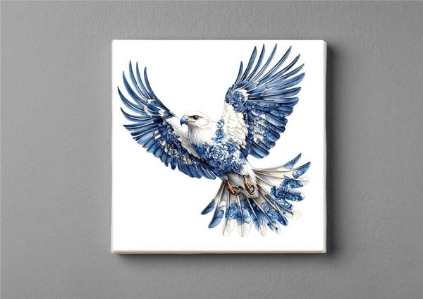 Delftsblauwe Arend tegeltjes magneet 5 x 5 cm