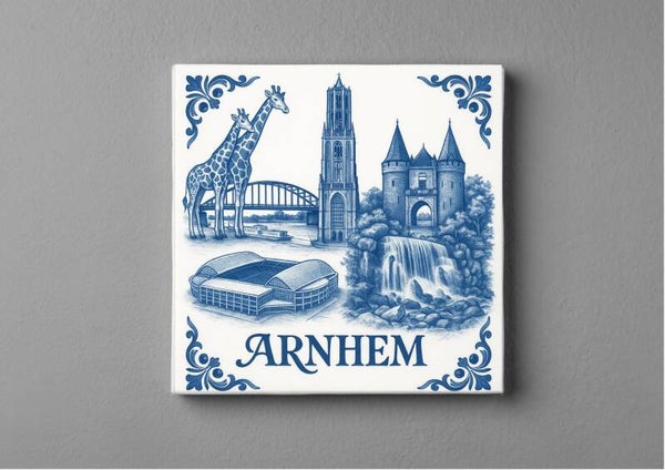 Delftsblauwe tegeltjes magneet 5 x 5 cm - Arnhem
