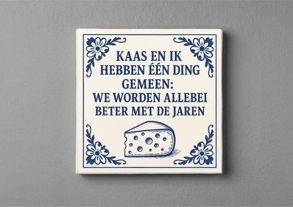 Delftsblauwe tegeltje : Beter met de jaren