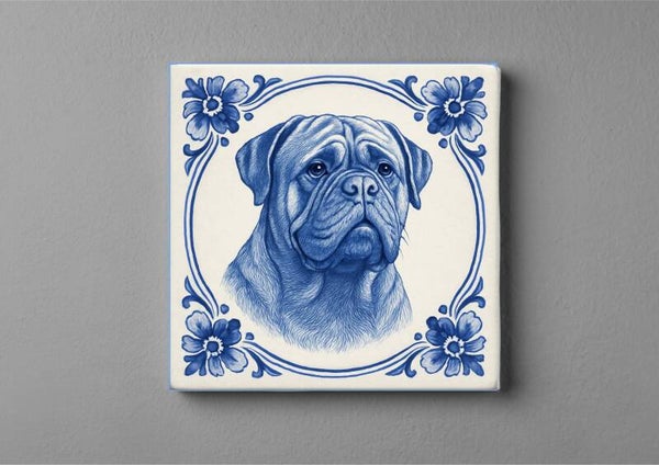 Delftsblauw Tegeltjes magneet 5 x 5 cm – Bordeauxdog