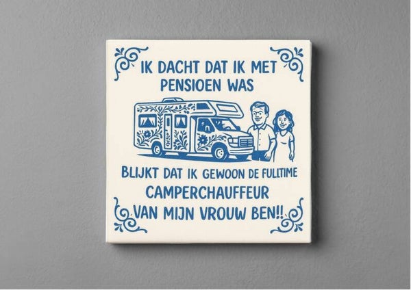 Delftsblauwe tegeltje - Camperchauffeur