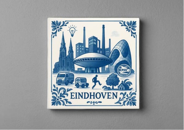 Delftsblauw tegeltjes magneet - Eindhoven