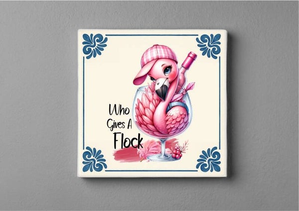 Delftsblauw tegeltjes magneet 5 x 5 cm - Who Gives a Flock
