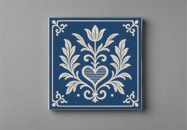 Tijdloos Delftsblauw magneet 5 x 5 cm