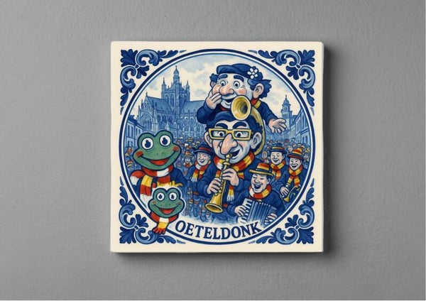 Delftsblauwe tegeltjes magneet 5 x 5 cm - Oeteldonk