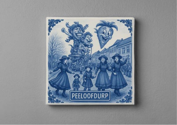 Delftsblauwe Peeloofdurp-tegeltjes magneet 5 x 5 cm