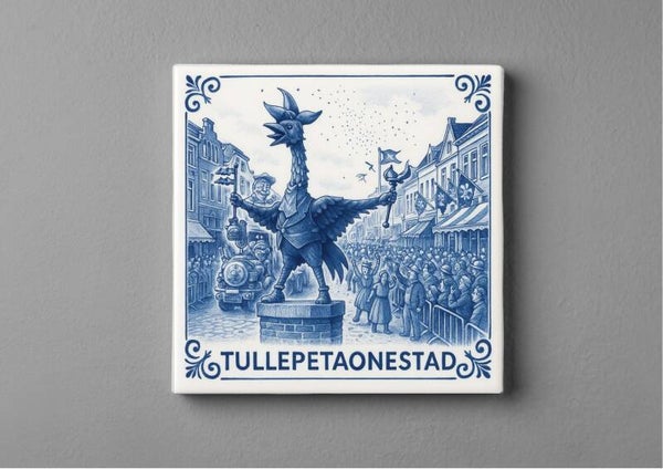 Delftsblauwe tegeltjes magneet 5 x 5 cm - Tullepetaonestad