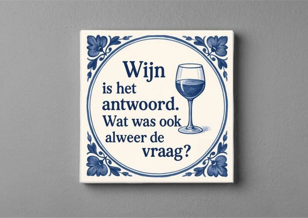 Delftsblauwe Wijntegeltje