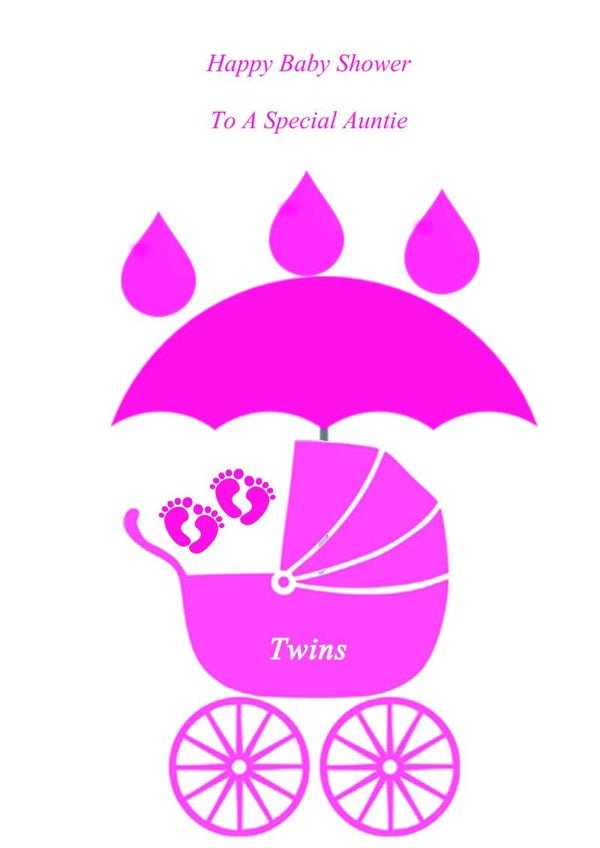 Auntie Baby Shower Twin Girls Card