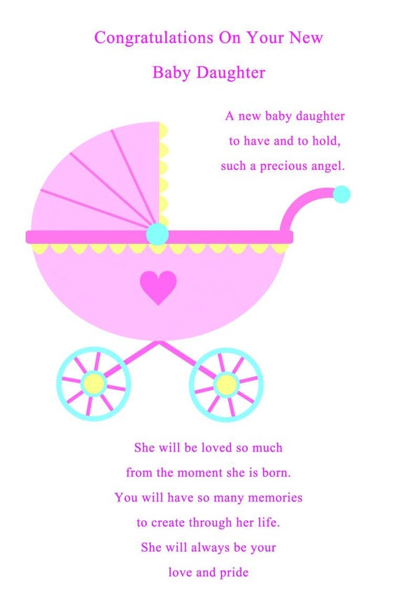 New Baby Daughter Card