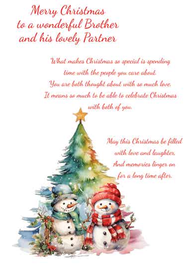 Brother and Partner Christmas Card