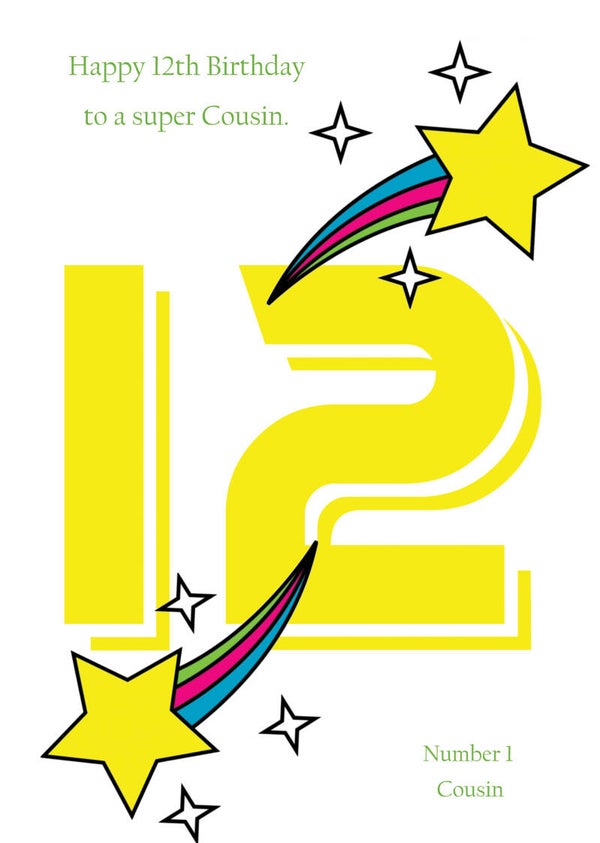 Cousin 12th Birthday Card