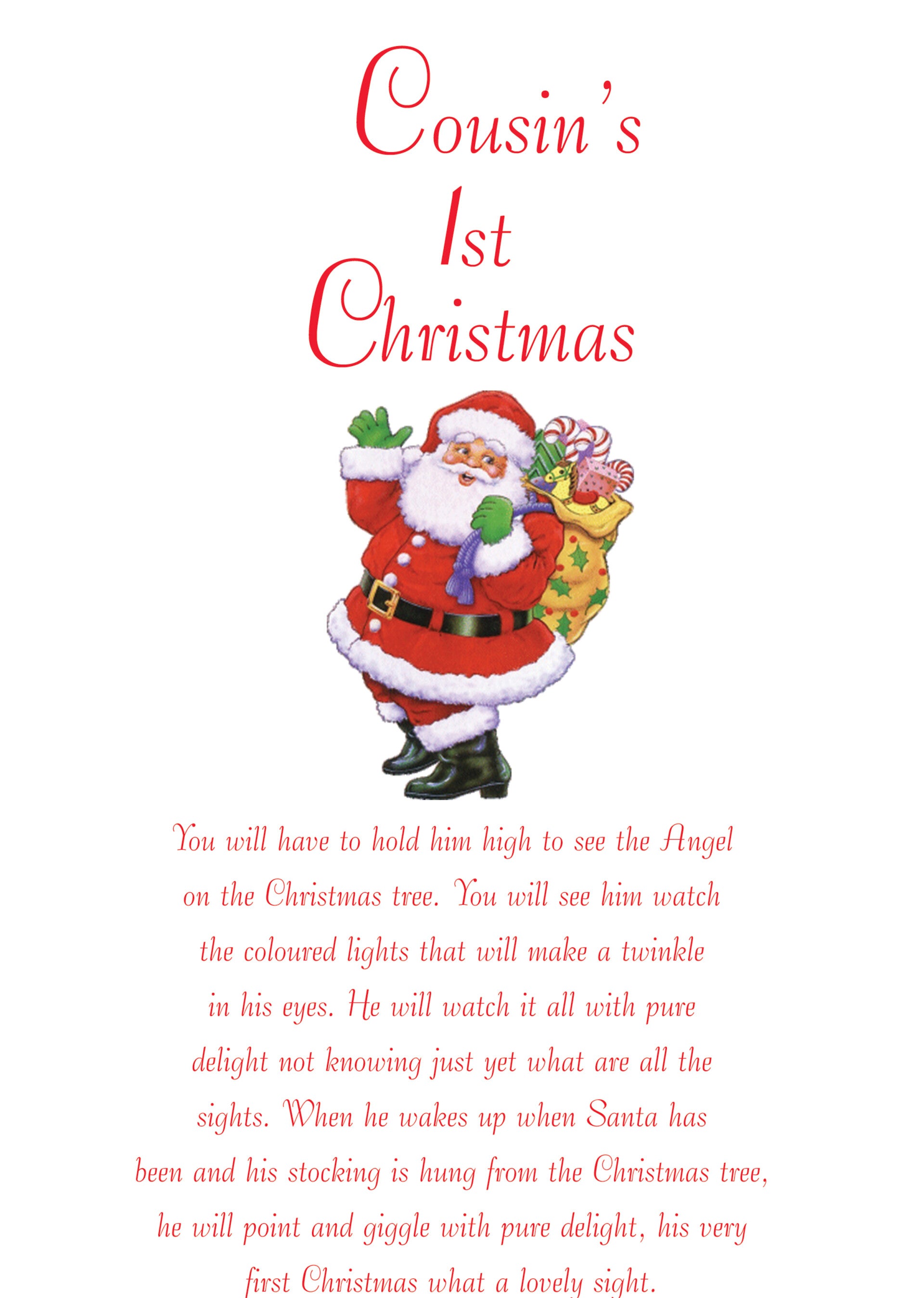 Cousin 1st Christmas Card Boy