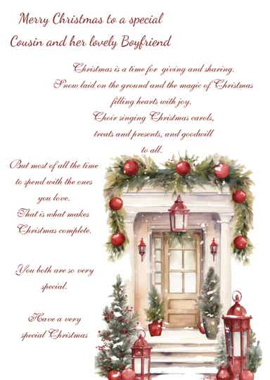 Cousin and Boyfriend Christmas Card