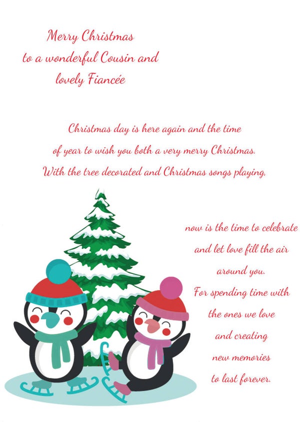 Cousin and fiancée Christmas Card