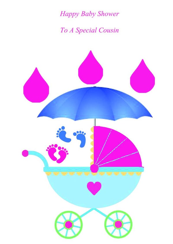 Cousin Baby Shower Twin Boy and Girl Card