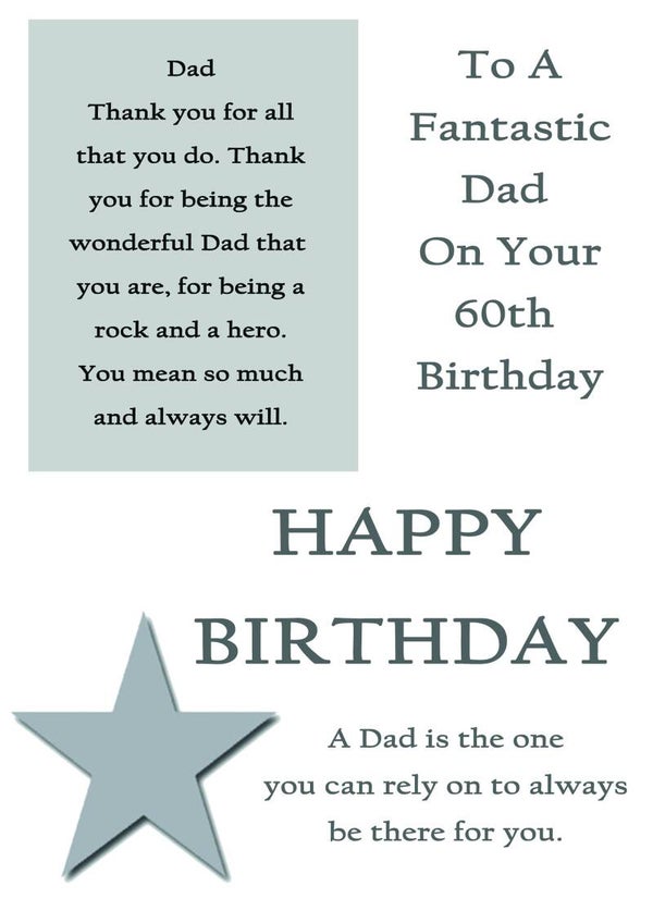 Dad 60th Birthday Card
