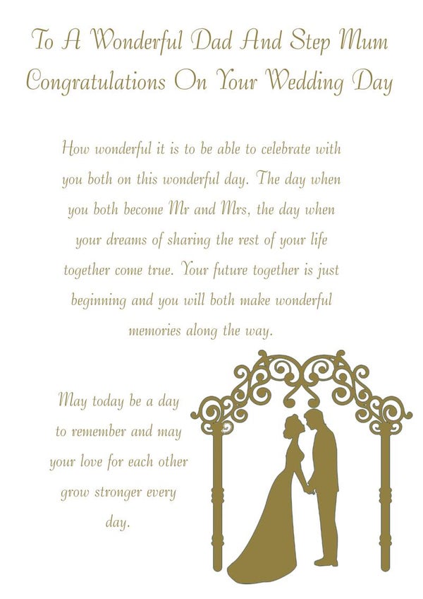 Dad and Step Mum Wedding Card