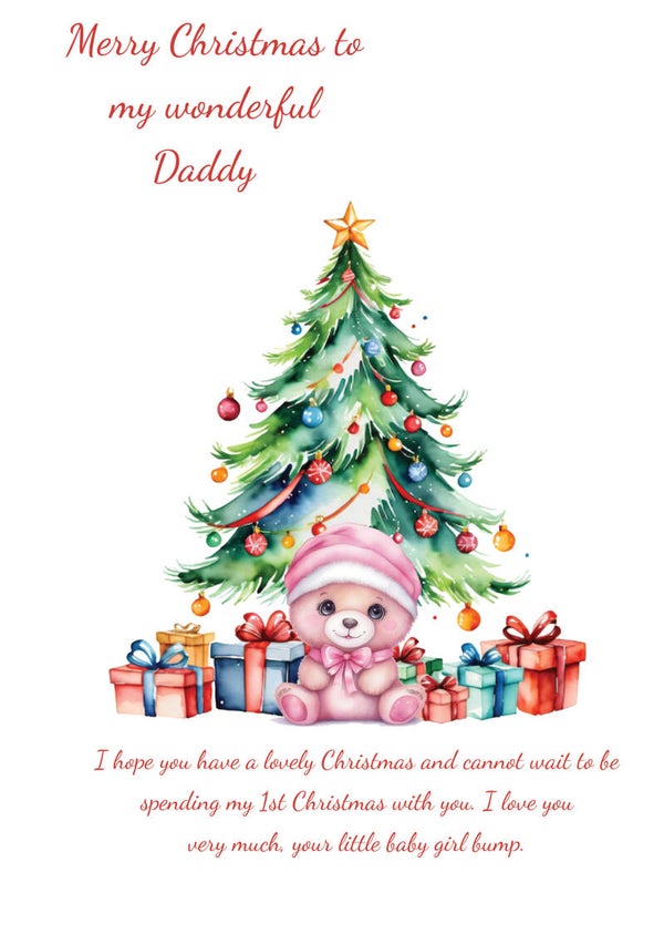 Daddy Bump Girl Christmas Card