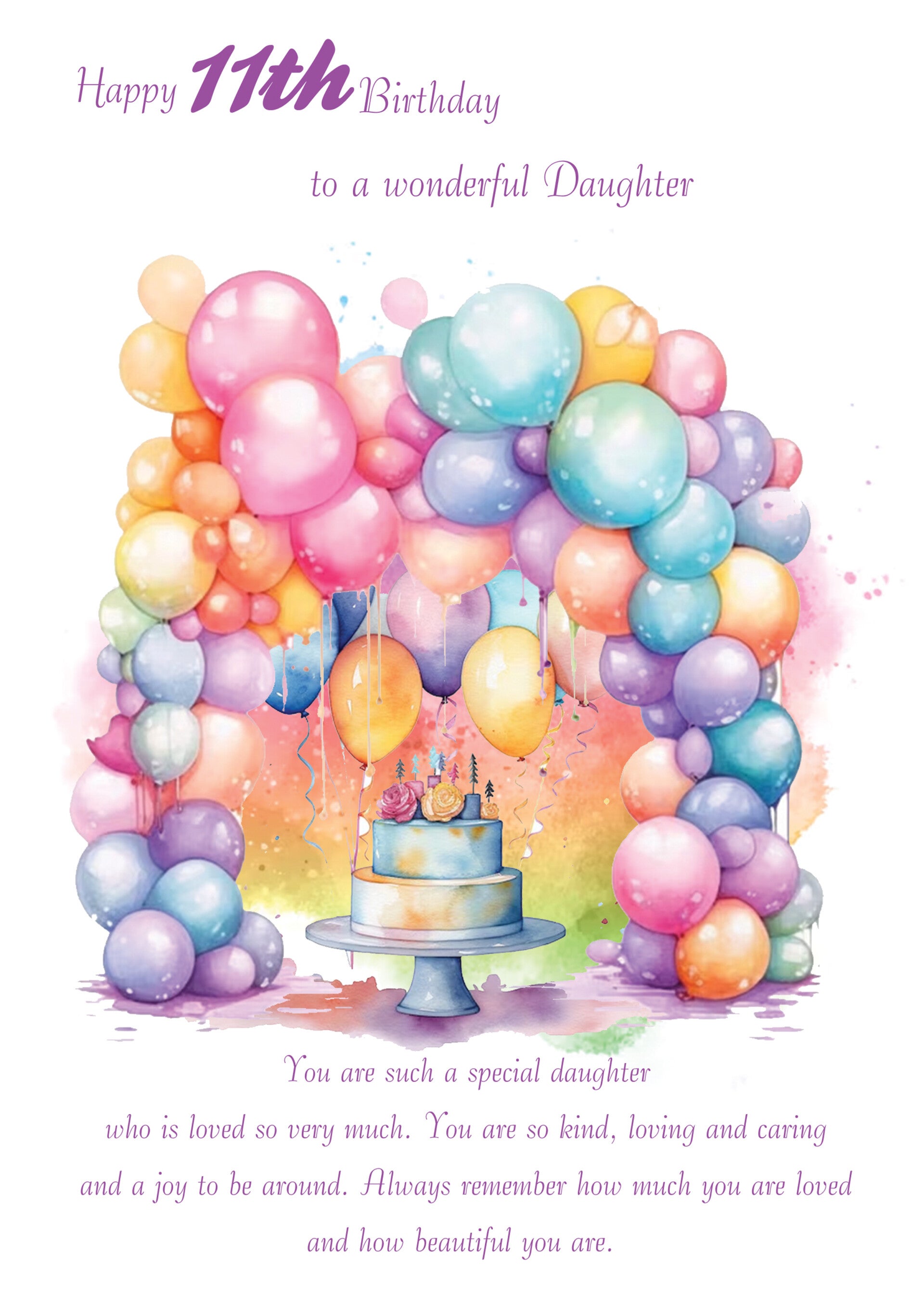 Daughter 11th Birthday Card