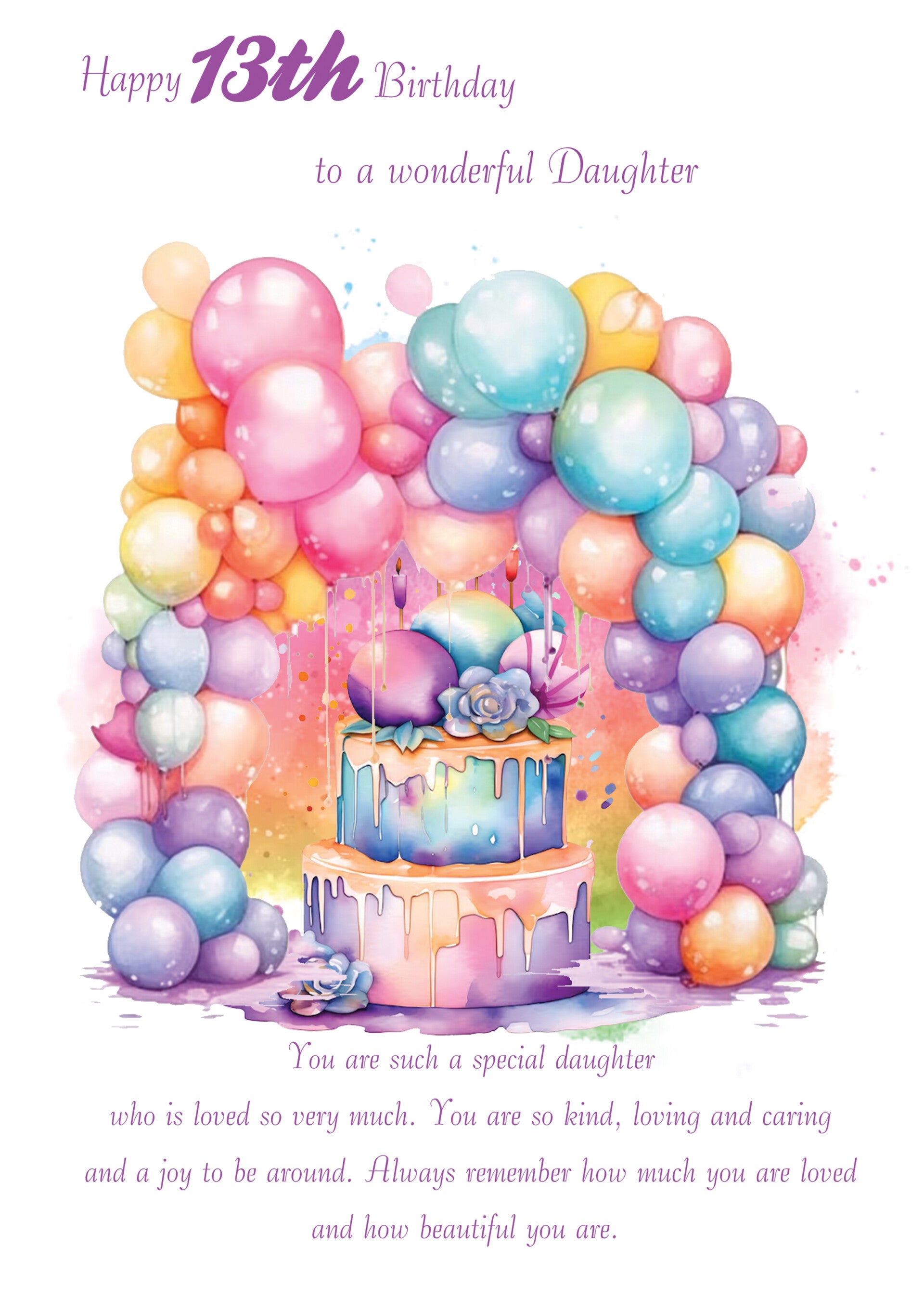 Daughter 13th Birthday Card