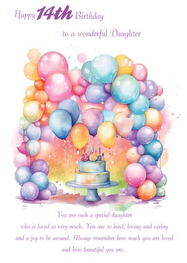 Daughter 14th Birthday Card