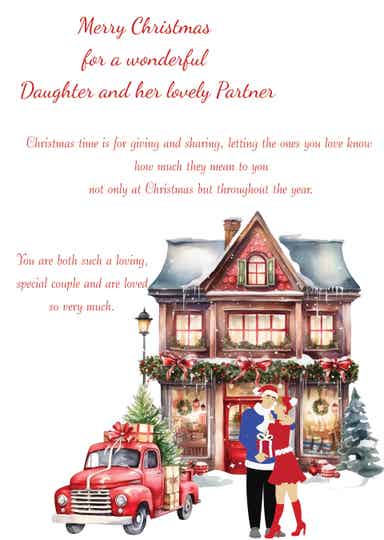 Daughter and Partner Christmas Card