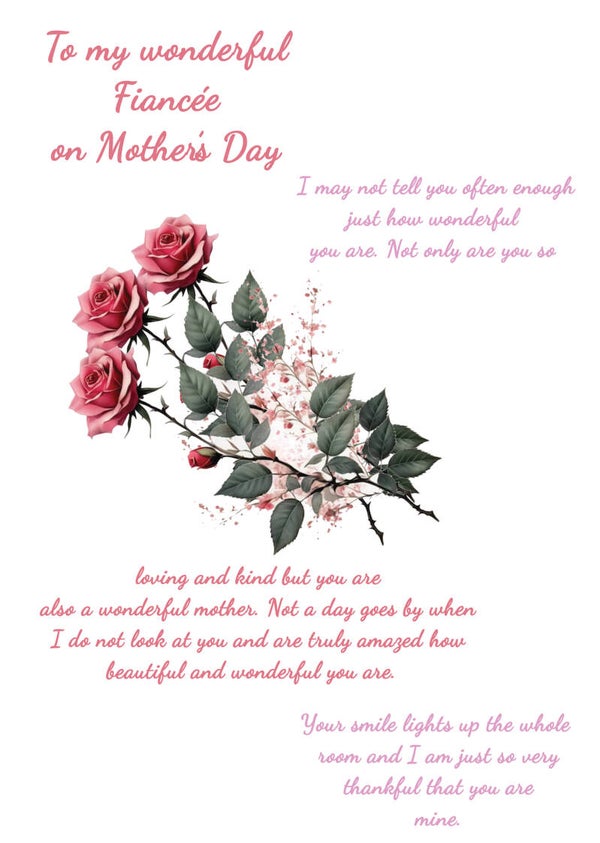 Fiancée Mother's Day Card