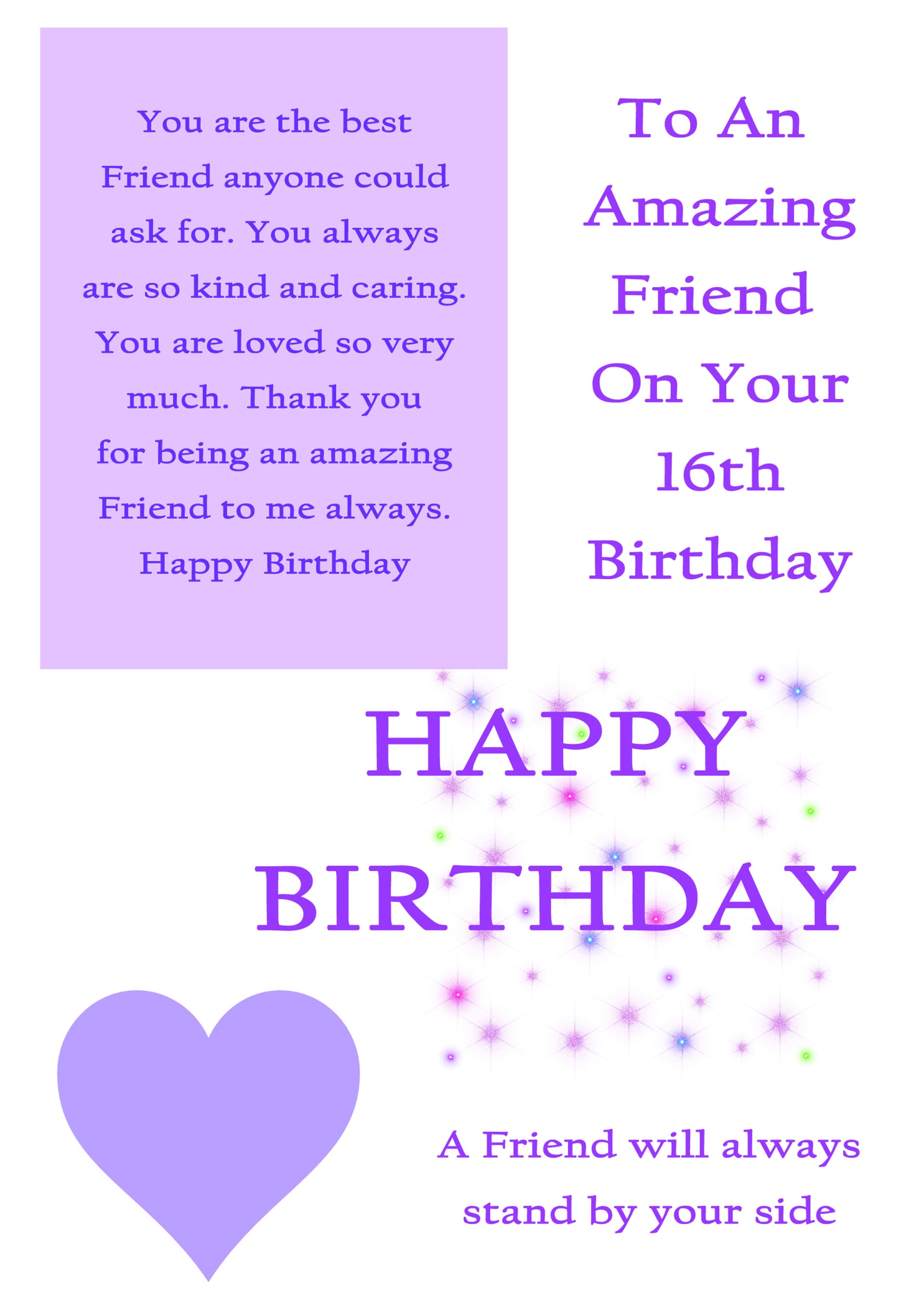 Friend 16th Birthday Card