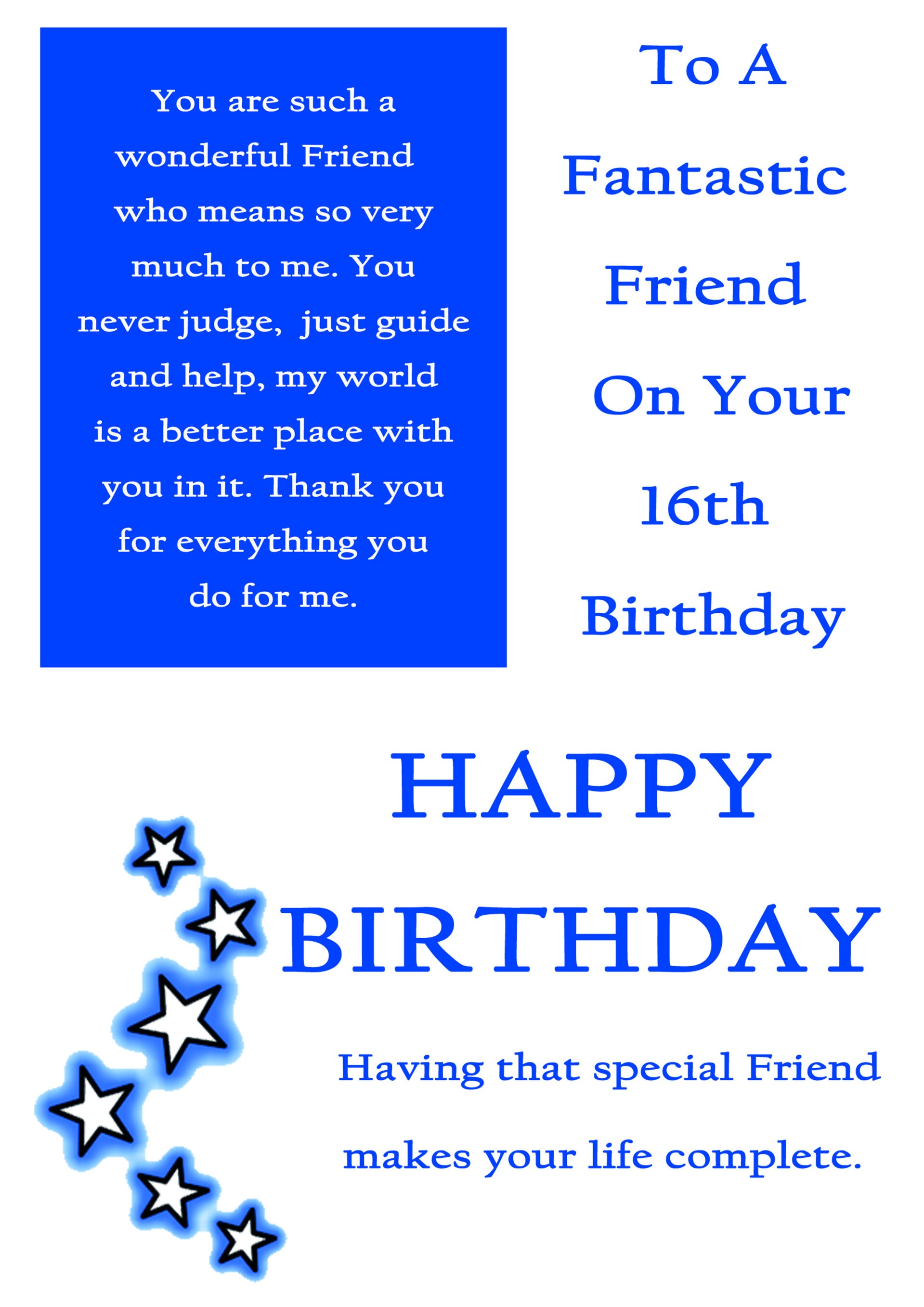 Friend 16th Birthday Card
