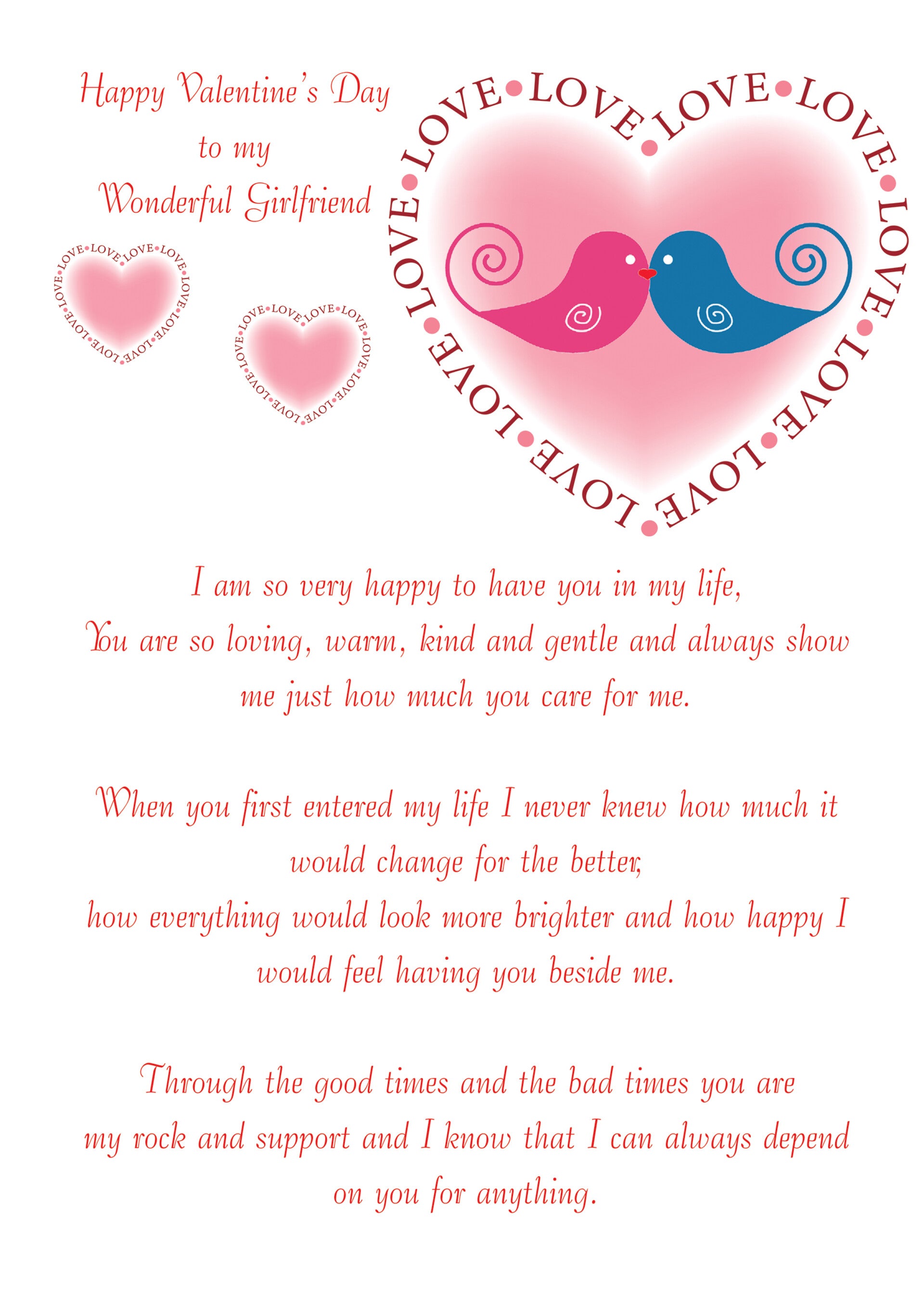 Girlfriend Valentine's Card