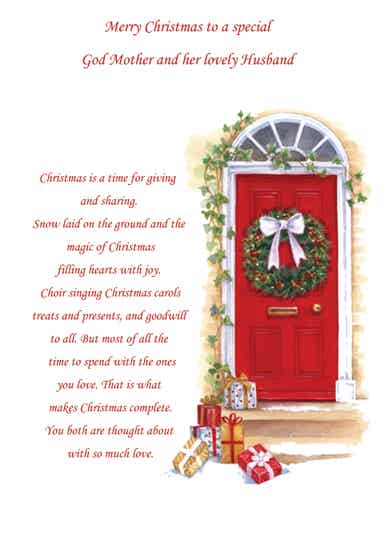 God Mother and Husband Christmas Card