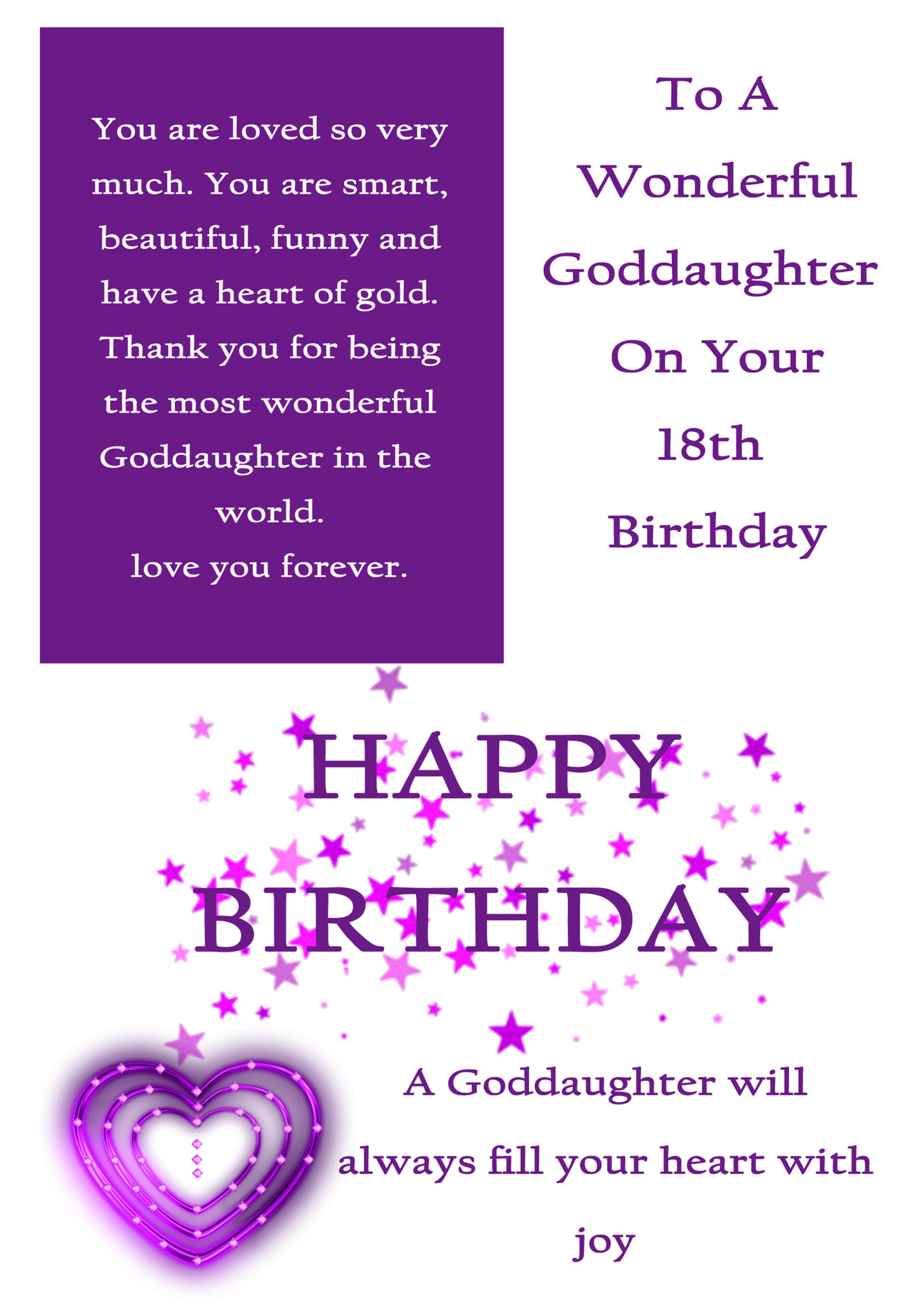 Goddaughter 18th Birthday Card