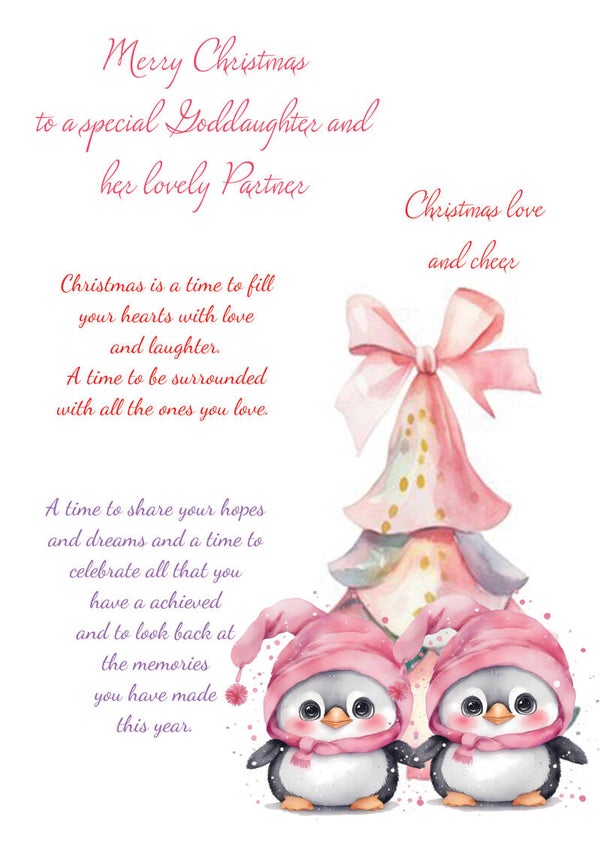Goddaughter and Partner Christmas Card (female and female)