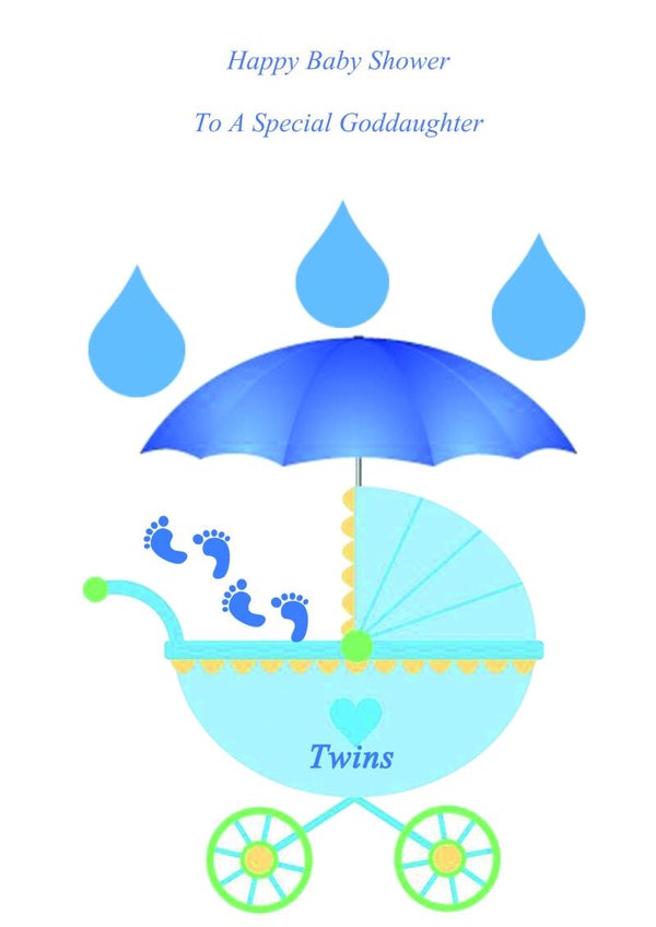 Goddaughter Baby Shower Twin Boys Card