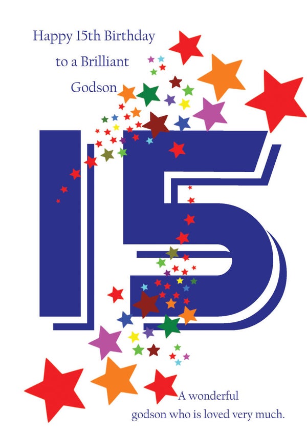 Godson 15th Birthday Card