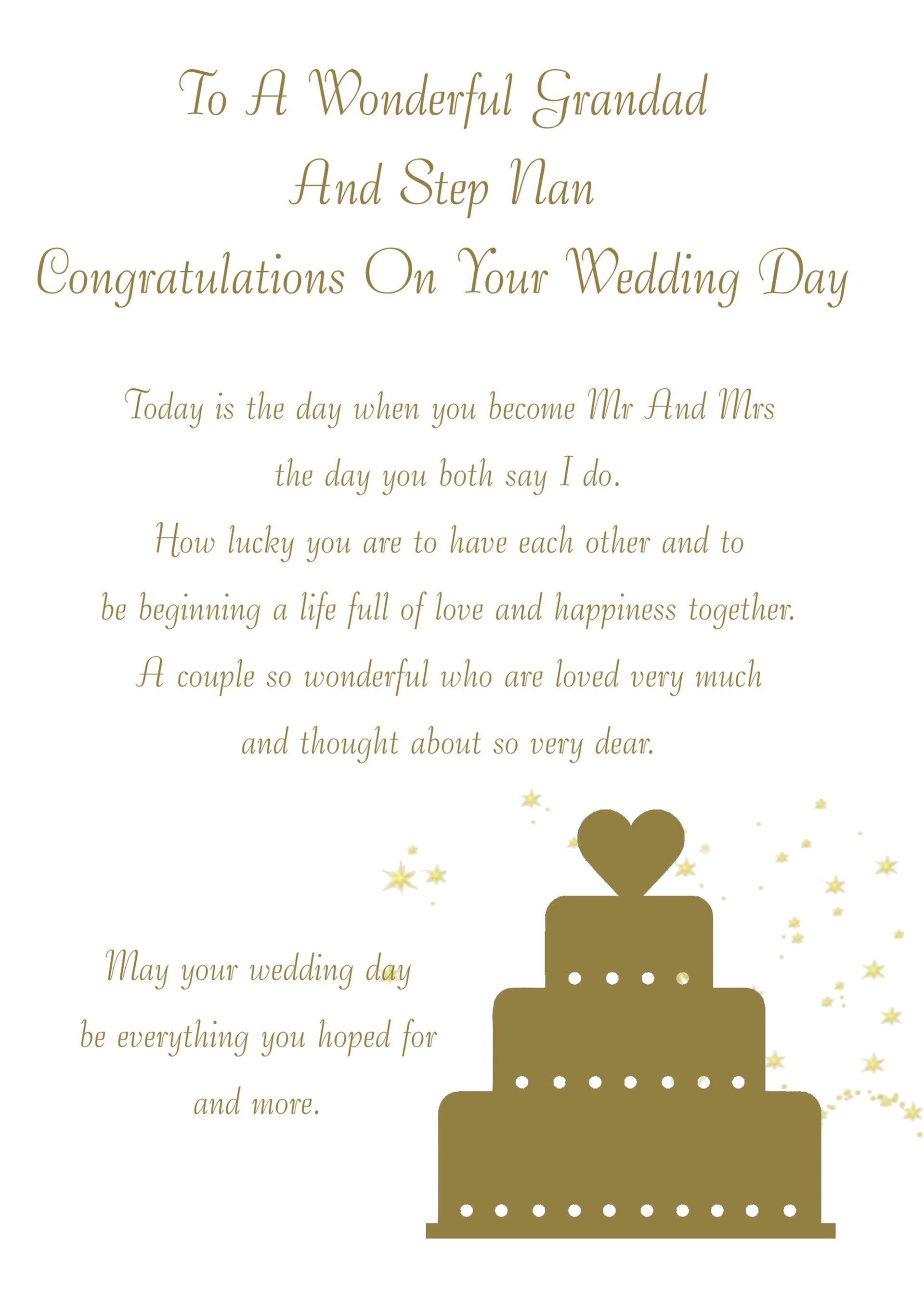 Grandad and Step Nan Wedding Card
