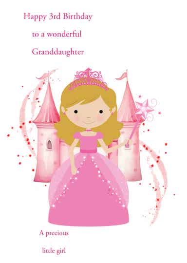 Granddaughter 3rd Birthday Card