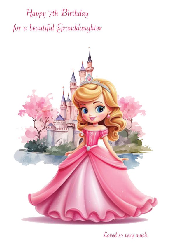 Granddaughter 7th Birthday Card