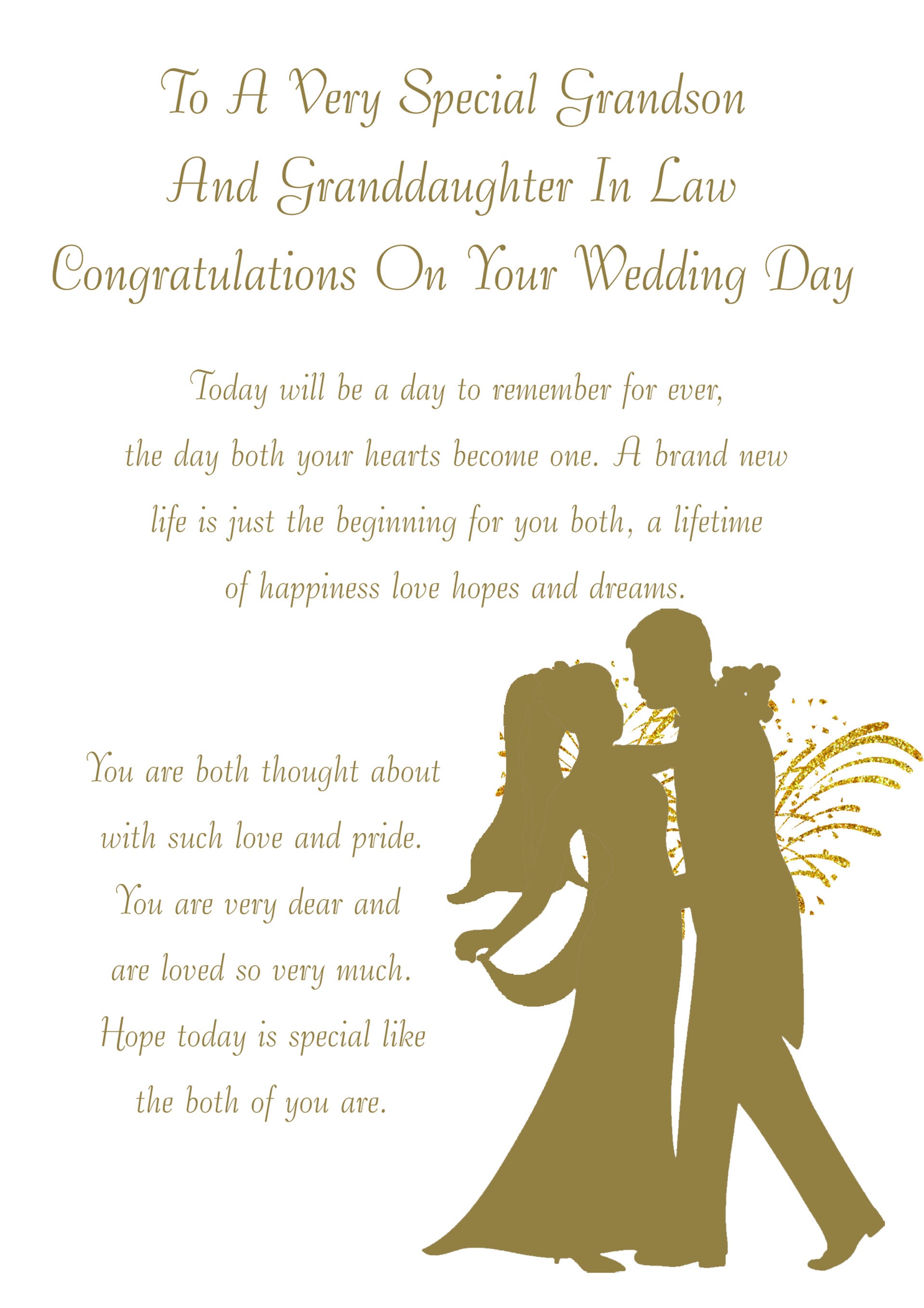 Grandson and Granddaughter in Law Wedding Card