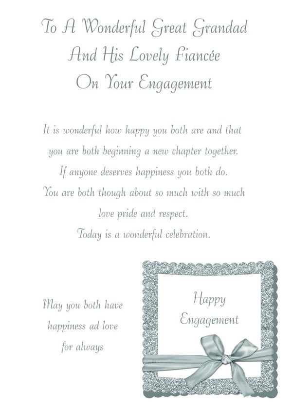 Great Grandad and Fiancée Engagement Card