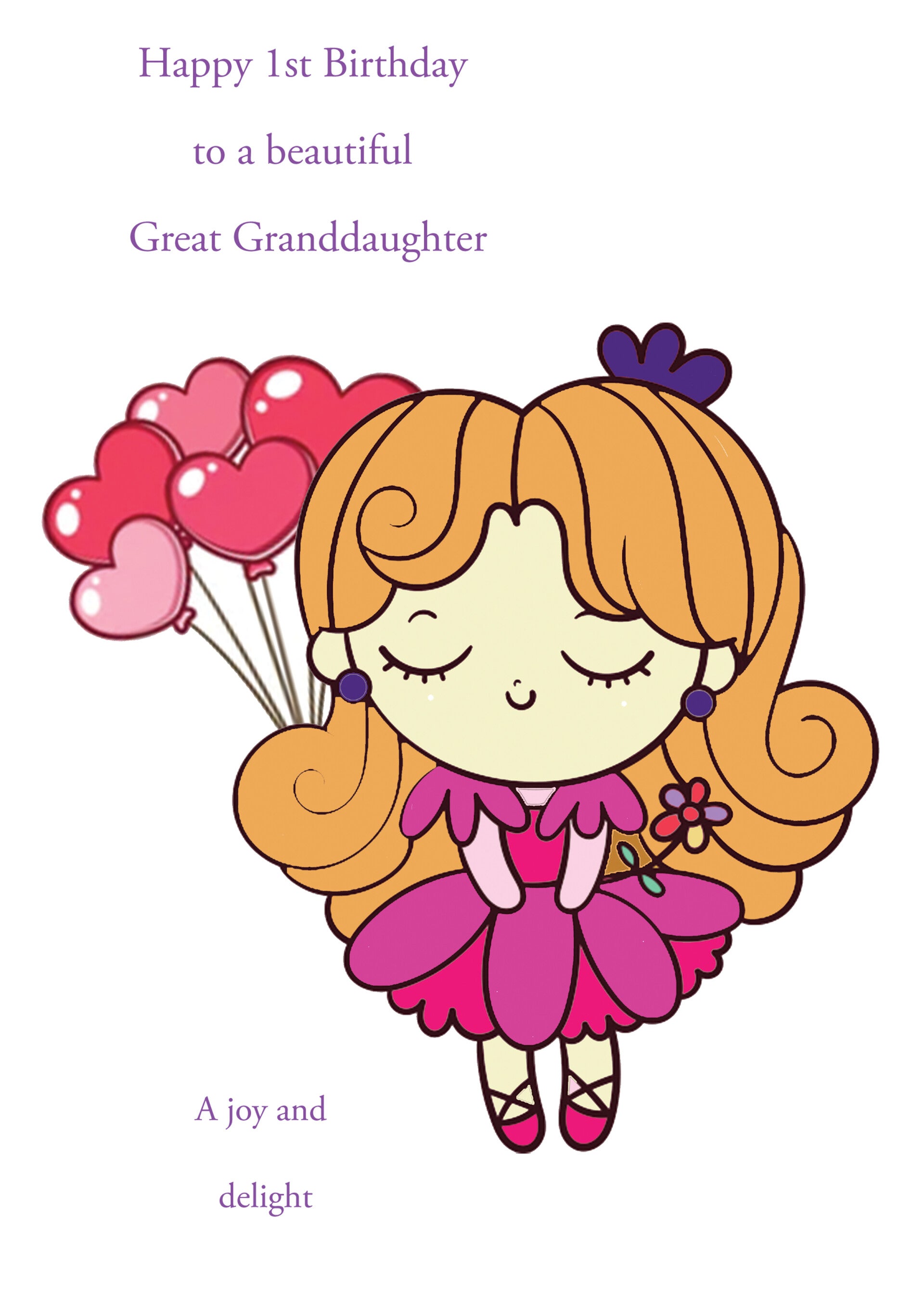 Great Granddaughter 1st Birthday Card